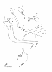 XVS950CU ステアリングハンドル & ケーブル