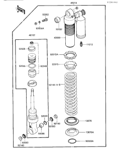 KX500 Абсорбер удавный в сборе задний