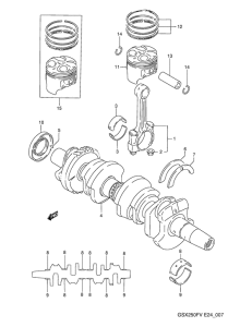 GSX250 Вал коленчатый