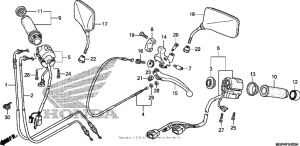 VT750RS Handle lever + switch + cable + mirror