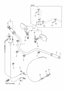 XVS400 ステアリングハンドル & ケーブル