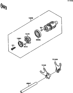 VN1500 Change drum / shift fork