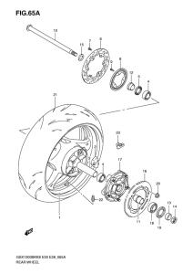 GSX1300BK Rear wheel complete assy