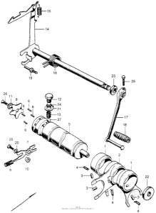 SL350 Shift drum + shift arm