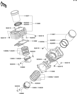 VN800 Цилиндр и поршни