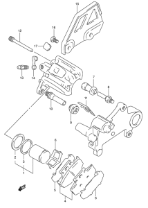 DR350 Задний суппорт