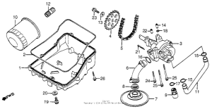 VF750C Oil filter + oil pan + oil pump