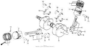 VF1100S Коленчатый вал и поршни