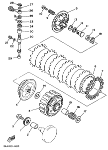 YZ125B Сцепление