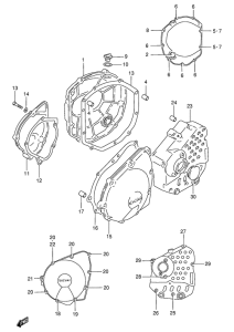 GSX750 Crankcase cover ass`y  (v