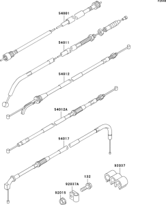 KLE500 Тросы управления