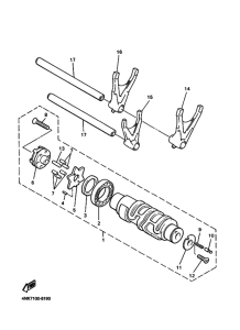 XVZ13TFS Shift cam & fork