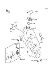 KX125 Топливный бак