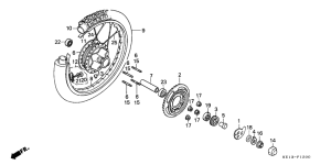 MTX125 Rear wheel complete assy