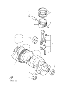XJ900S Коленчатый вал и поршни