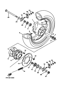 TDM850 Заднее колесо в сборе