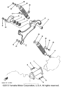 PW50K Swing arm-rear shocks