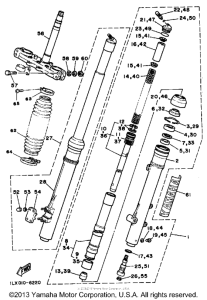 YZ125S Передняя вилка