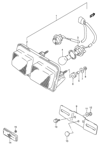 RG125 Задний комбинированный сигнал