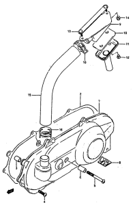 AH100 Crankcase lh cover