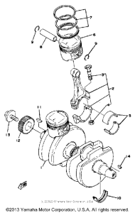 XS400F Коленвал,поршни