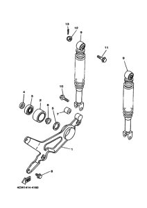 XC125TR Задний рычаг и подвеска