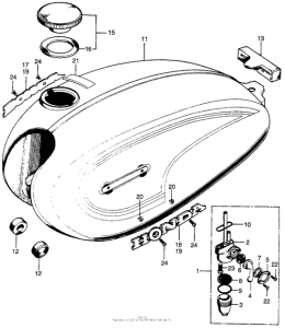 CL100 Cl100 fuel tank + fuel valve k2-s3