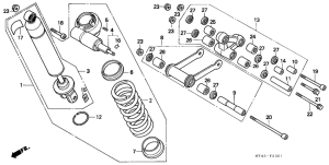 VFR750F Rear cushion