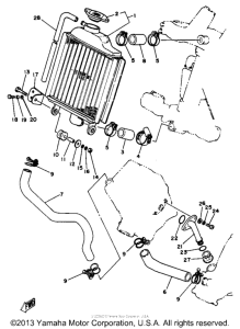 YZ125H Radiator - hose