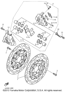 YZF600RG Передний суппорт