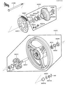 ZX750 Rear wheel / hub / chain