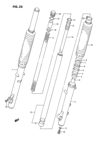 DR650 Вилка передней оси