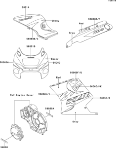 ZX1100 Decals(1 / 2)(zx1100-d2)(ebony / red)