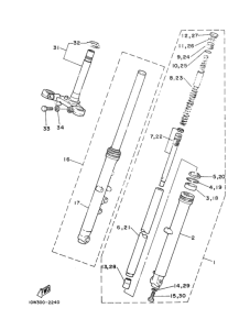 RZ125 Front fork assy(ur silv