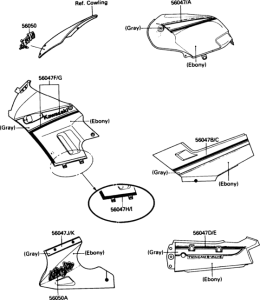 EX250 Decals(ebony)(ex250-f2)