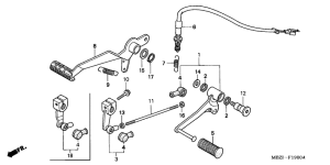 CB600F Brake pedal / change pedal