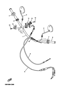 DT125RE Рулевой рычаг и кабель