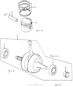 TL250 Коленчатый вал и поршни