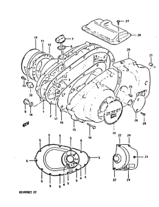 GSX400 Crankcase cover ass`y  (v