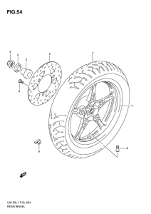 UX150 Rear wheel complete assy