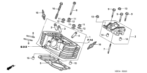 VT750CA Задняя головка цилиндров