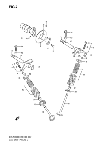 DR-Z125 Распределительный вал-клапаны
