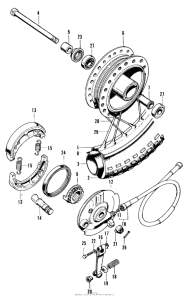 CT90 Front wheel + front brake