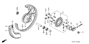 CM125C Rear wheel complete assy