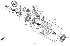 CR80R Crankshaft + piston 83