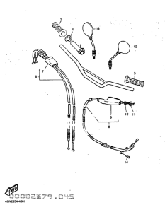 TT600E Steering handle. cable