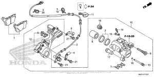 CBR600RR (ABS) Задний торнозной суппорт 2