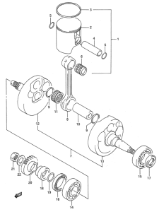 RMX250 Вал коленчатый