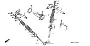 XR200R Распределительный вал и клапана