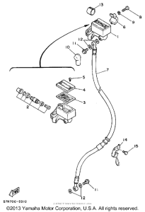 XT350UC (CA ED.) Главный тормозной цилиндр